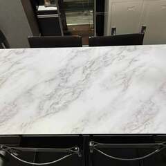 おしゃれ スチールダイニング7点セット、6人用ダイニングセット 幅150cm Usedの画像