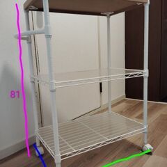 【購入者決定済み】引取り希望　キッチンワゴン　キッチンラック　メタルラック　キャスター付きの画像