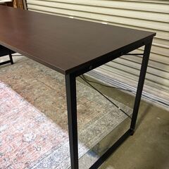 【11/29（土）限定！指定先へ送料無料でお届けします（墨田区、江東区、台東区）】サンワダイレクト 100-DESKF007BR シンプルワークデスク（幅180cm／ブラウン）の画像