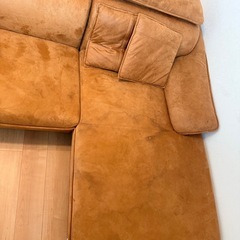 【早い者勝ち！！】購入時13万円！L字 カウチソファ キャメルブラウン 広々タイプ 引取限定の画像