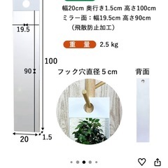 壁掛け鏡／NaturalHouse フックミラーの画像