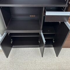 ★リユースのサカイ高崎店★TJ13317  レンジボード ダークブラウン H182×D42×W90 クリーニング済みの画像