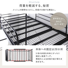 RASIK ロフトベッド ブラック シングルの画像