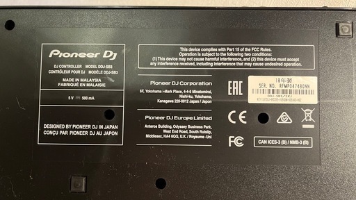 【Pioneer】 DDJ-SB3 DJコントローラー パイオニア