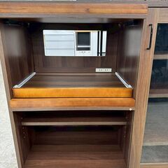 ★リユースのサカイ高崎店★TJ13324 (株)宮武製作所 レンジ台 茶 H96×D44×W89.5 クリーニング済みの画像