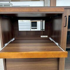 ★リユースのサカイ高崎店★TJ13324 (株)宮武製作所 レンジ台 茶 H96×D44×W89.5 クリーニング済みの画像