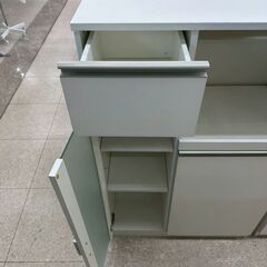 ★リユースのサカイ高崎店★TJ13325  レンジ台 白 H118.5×D39.5×W75 クリーニング済みの画像