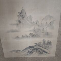 🔴山口市、旧家に有った山水画の襖ふすま4枚¥10000🔴表裏で異なる景色🔴現状の画像