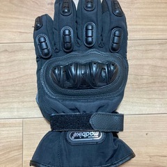 【防寒＆安全性抜群】バイク用ウィンターグローブ 黒 指＆拳プロテクター付きの画像