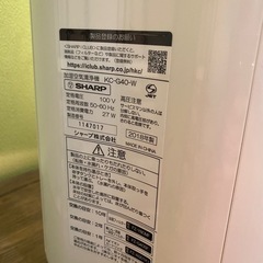 ◎ 加湿空気清浄機　SHARP シャープ　KC-G40-W 2018年製　動作確認済みの画像
