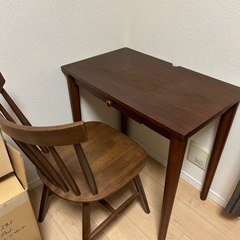 机　イス　セット　ウッド調の画像