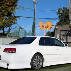 ローンは毎月34,000円～　トヨタ　クレスタ　ルラーンG仕様　1JZターボ載替　R154ミッション載替公認取得済　タイミングベルト交換済　APEXi車高調　クスコタワーバー　社外エアクリ　前置きインタークーラー　社外マフラー　社外18インチアルミホイール　ケンウッドナビゲーションの画像