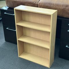 店頭引き渡し 中古 本棚 ナチュラル 木目 ライトオーク 3段 木製 家具の画像