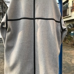 圧縮ウール風ノーカラーコートの画像