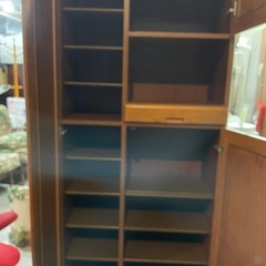 靴箱 靴収納 ラック 棚   玄関収納 鏡 ミラー 姿見 飾り棚 1109-018の画像