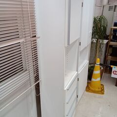 リユースのサカイ栃木店★ジモティ割あり★  収納棚 ホワイト W45×D31.5×H178.5 クリーニング済み TC11507の画像