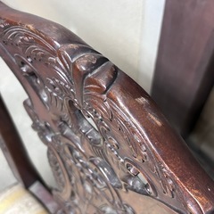 アームチェア 木製 アンティーク調 ハイバック 椅子 チェアの画像