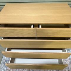 【11/29（土）限定！指定先へ送料無料でお届けします（墨田区、江東区、台東区）】美品 無印良品 木製チェスト 4段 オーク材 突板の画像