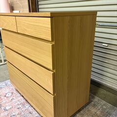 【11/29（土）限定！指定先へ送料無料でお届けします（墨田区、江東区、台東区）】美品 無印良品 木製チェスト 4段 オーク材 突板の画像