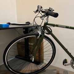 クロスバイク 6段変速 軽量 カーキ 街乗り レトロ ワイヤーロック 未使用の画像