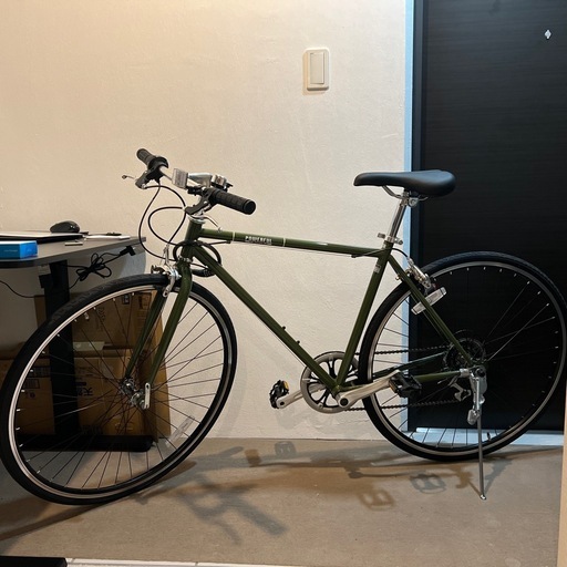 クロスバイク 6段変速 軽量 カーキ 街乗り レトロ ワイヤーロック 未使用