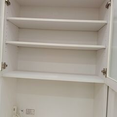 リユースのサカイ栃木店★ジモティ割あり★ NITORI 食器棚 ホワイト W80×D42×H200 クリーニング済み TC11515の画像