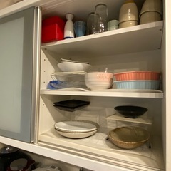  【美品】ホワイト食器棚／幅117cm×高さ205cm／家具屋購入・収納力たっぷりの画像