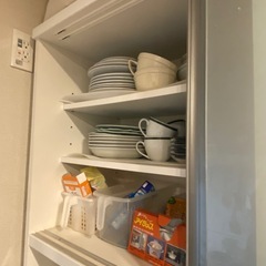  【美品】ホワイト食器棚／幅117cm×高さ205cm／家具屋購入・収納力たっぷりの画像