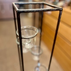 アイアン ガラス オブジェ プランター スタンド フラワースタンド インテリア ディスプレイ エアープランツ 花器 鉢 カップ ガラスホルダー デザイン雑貨 店舗什器の画像