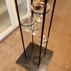 アイアン ガラス オブジェ プランター スタンド フラワースタンド インテリア ディスプレイ エアープランツ 花器 鉢 カップ ガラスホルダー デザイン雑貨 店舗什器の画像