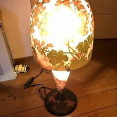 動作確認のみ説明書見当たらず　未使用ガレGALLE アール・ヌーヴォー アンティークテーブルランプ スタンドライト箱上部に書き込みの画像