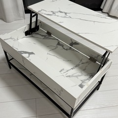大理石柄　ローテーブルの画像