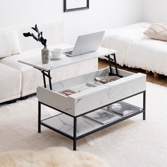 大理石柄　ローテーブルの画像