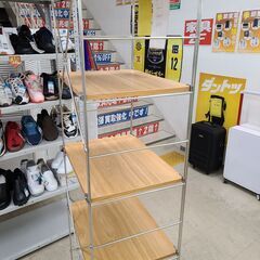 J1767【リユースのサカイ柏店】MUJI　無印良品　ステンレスユニットシェルフ　ウォールナット材棚セット　クリーニング済　参考価格31,900円の画像