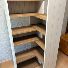 スライド棚　ホワイト&
木目調の画像