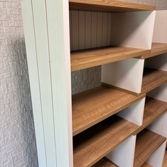 スライド棚　ホワイト&
木目調の画像