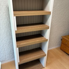 スライド棚　ホワイト&
木目調の画像