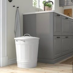 【IKEA】蓋付きゴミ箱　白の画像