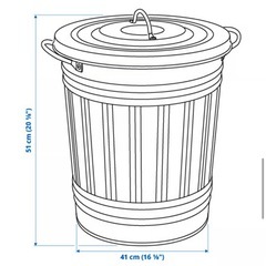 【IKEA】蓋付きゴミ箱　白の画像