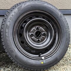 【タイヤ新品】ブリジストン BLIZZAK VRX3 155/65R14 2025年 4本セット トヨタ純正スチールホイール 5J PCD100 4穴 スタッドレスタイヤ 軽自動車全般にの画像