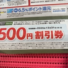 スポーツデポ割引券2枚セットの画像