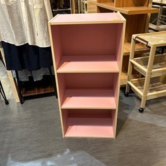 【カラーボックス　ピンク29×42×89】クリーニング済み　シミあり【管理番号1109】仲の画像