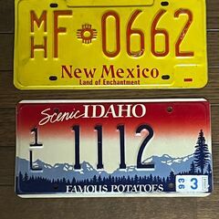 ビンテージ　アメリカのナンバープレートの画像