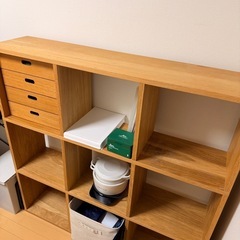 無印良品　スタッキングシェルフ3×3列おーくざいオーク材の画像