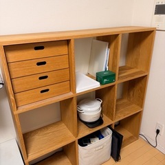 無印良品　スタッキングシェルフ3×3列おーくざいオーク材の画像