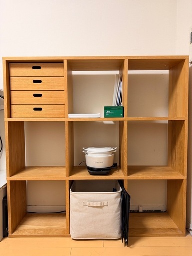 無印良品　スタッキングシェルフ3×3列おーくざいオーク材