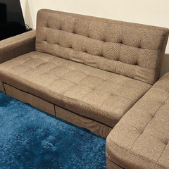 【美品】ソファーベッド/ソファー/ブラウンの画像