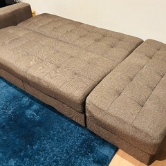 【美品】ソファーベッド/ソファー/ブラウンの画像
