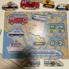 エドインター　木のパズル　乗り物の画像