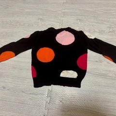 GAP KIDS ドット柄ニットカーディガン（110cm）🧶黒ベース×マルチカラー／美品✨の画像